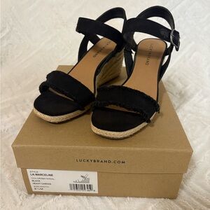 Lucky Brand Black Espadrille Sandals